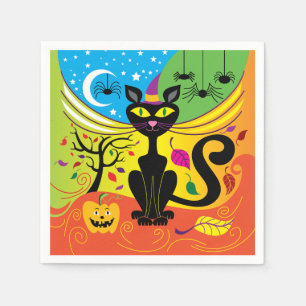 Spooky Breeze Cat Napkin