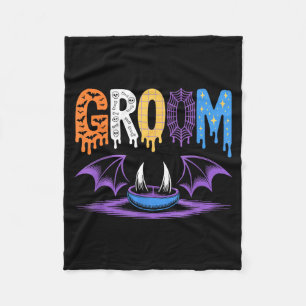 Spooky Bride And Groom Halloween Wedding Love Fleece Blanket