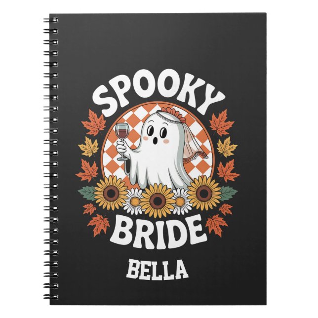 Spooky Bride Ghost Halloween Personalized  Notebook (Front)