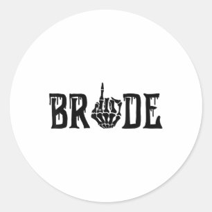 Spooky Bride Groom Gothic Halloween Wedding Matchi Classic Round Sticker