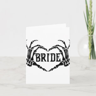 Spooky Bride Skeleton Hands Engagement Wedding Hal Card