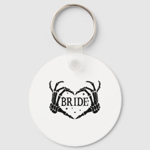Spooky Bride Skeleton Hands Engagement Wedding Hal Keychain