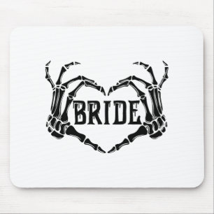 Spooky Bride Skeleton Hands Engagement Wedding Hal Mouse Pad