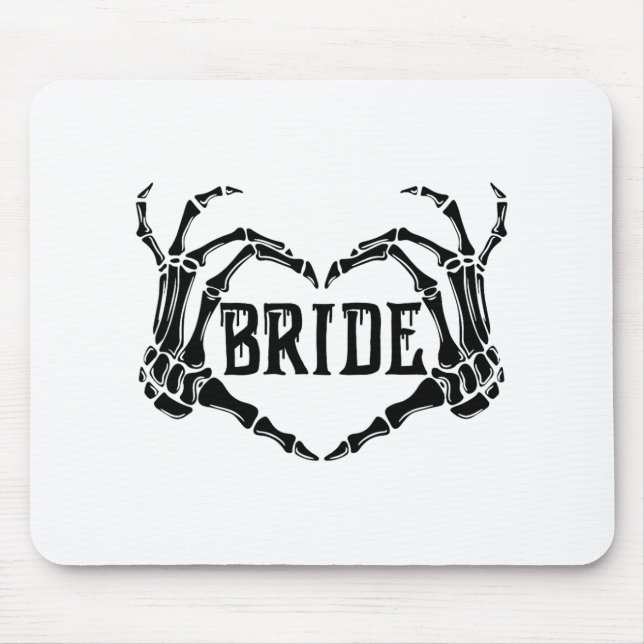 Spooky Bride Skeleton Hands Engagement Wedding Hal Mouse Pad (Front)