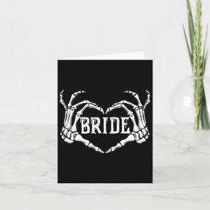 Spooky Bride Skeleton Hands Halloween Engagement W Card