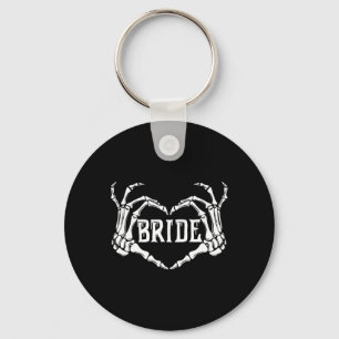 Spooky Bride Skeleton Hands Halloween Engagement W Keychain