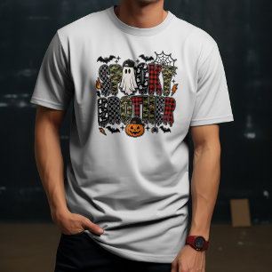 Spooky Brother Halloween   Camo Plaid Mixed  T-Shirt
