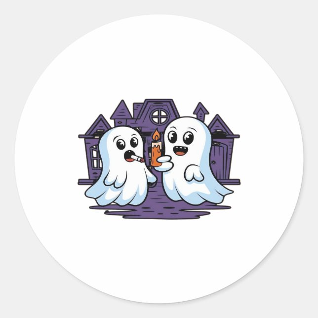 Spooky Buddies A Halloween Haunt Classic T-Shirt_1 Classic Round Sticker (Front)