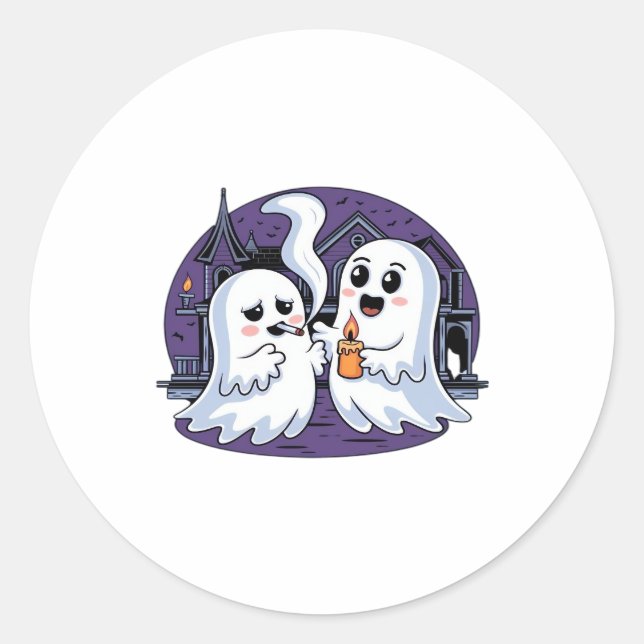 Spooky Buddies A Halloween Haunt Classic T-Shirt Classic Round Sticker (Front)