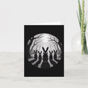Spooky Bunny Patrol Creepy Halloween Forest Gothic Card