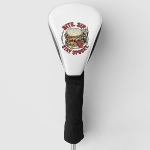 Spooky Burger Shirt Vintage Engraving Halloween Gr Golf Head Cover