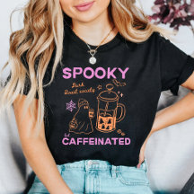 Spooky But Caffeinated Pink Orange Halloween Coffe