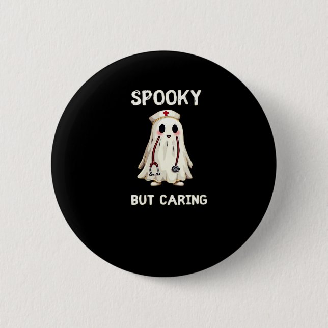 SPOOKY BUT CARING Essential T-Shirt 2 Inch Round Button (Front)