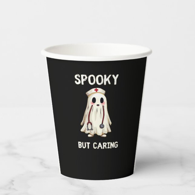 SPOOKY BUT CARING Essential T-Shirt Paper Cups (Front)