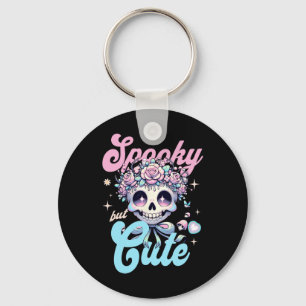 Spooky But Cute Skull Flowers Halloween Pastel Got Keychain