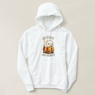 Spooky But Sleepy Cute Ghost Pumpkin Halloween Art Hoodie
