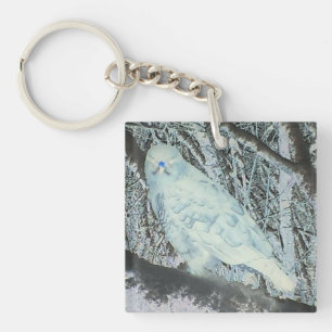 Spooky Buzzard on Branch  Keychain