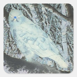 Spooky Buzzard on Branch Square Sticker