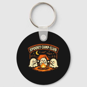 Spooky Camp Club Halloween Cute Ghost Camping Fall Keychain