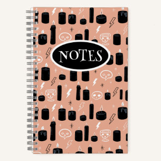 Spooky Candles and Skulls Retro Fun Notebook