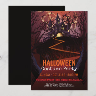 Spooky Castle Halloween Costume Party   Invitation