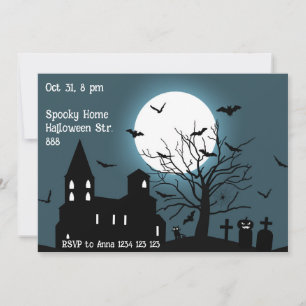 Spooky Castle Halloween Party Invitation Card