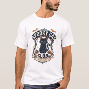 Spooky Cat Club Cat Halloween Spooky Cat Vintage V T-Shirt