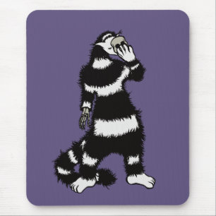 Spooky Cat Creature Skeleton Hand Skull Mask Mouse Pad