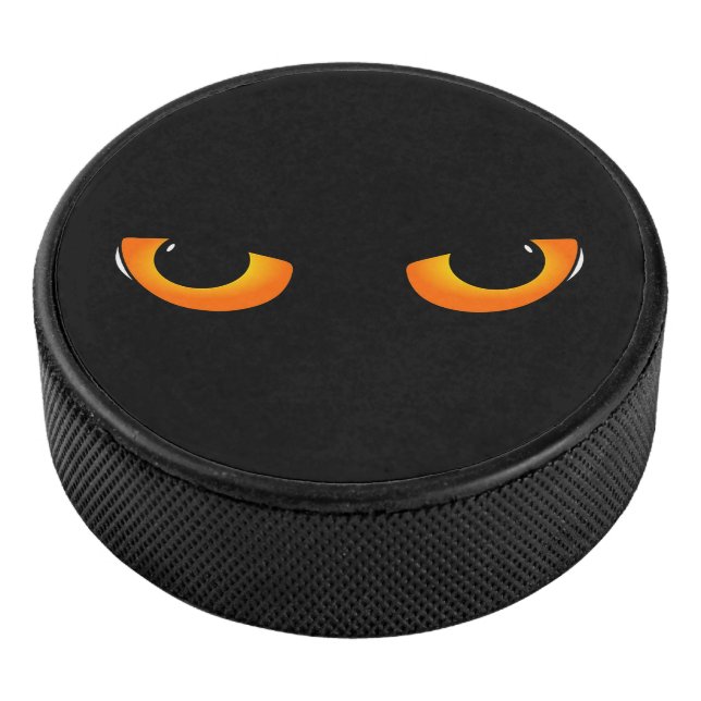 Spooky Cat Eyes Hockey Puck (3/4)