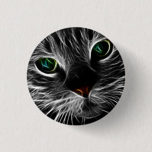 Spooky Cat Feline Soul Spirit Animal 1 Inch Round Button
