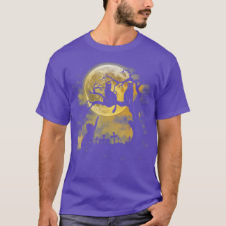Spooky Cat  Halloween Graveyard Cats T  T-Shirt