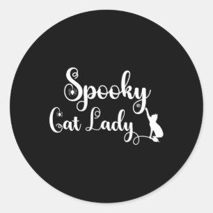 Spooky Cat Mom Shirt Classic Round Sticker