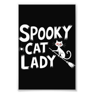 Spooky Cat Mom Spooky Cat Lady Halloween Cat Mom Photo Print