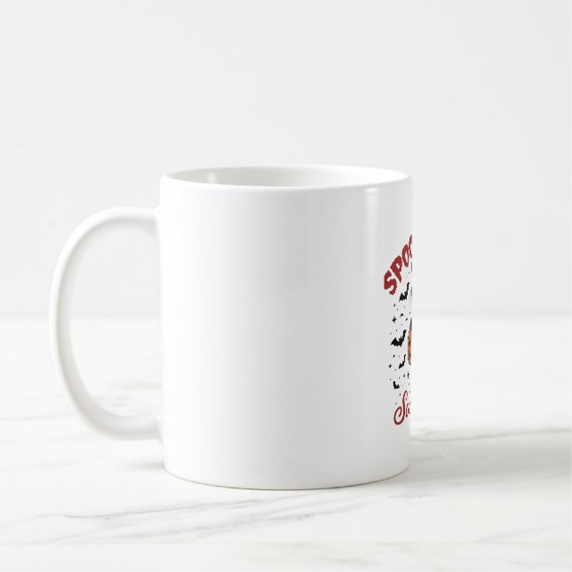 Spooky Cat Social Club PNG - Cute Halloween Classi Coffee Mug (Left)