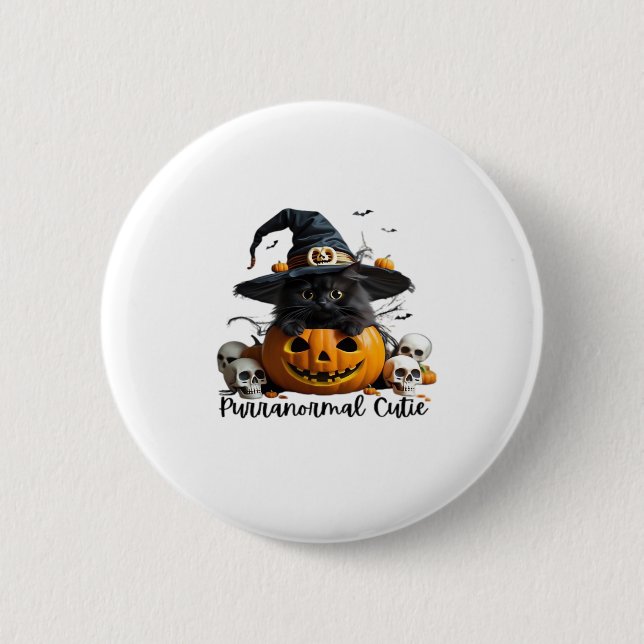 Spooky Cat Social Club PNG - Cute Kitten Classic T 2 Inch Round Button (Front)