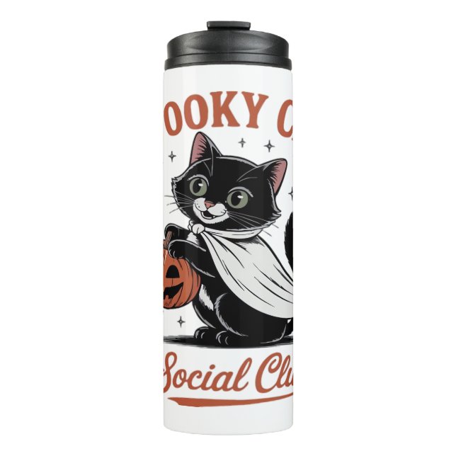 Spooky Cat Social Club PNG - Cute Kitten Classic T Thermal Tumbler (Front)
