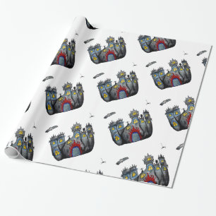 Spooky Catsle Art Wrapping Paper