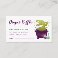Spooky Cauldron Baby Shower Diaper Raffle Ticket