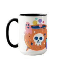 Spooky Cauldron Ghost Candle Halloween Art Design