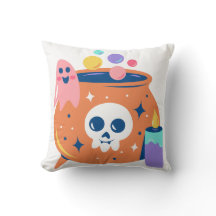 Spooky Cauldron Ghost Candle Halloween Art Design