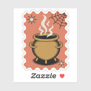 Spooky Cauldron Halloween Postage Stamp