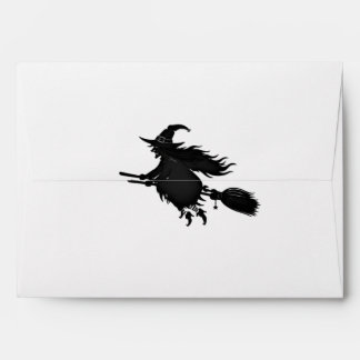 Spooky Cemetery with Black Cat and Witch Envelope