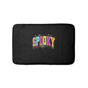 Spooky Checkered Halloween Bath Mat