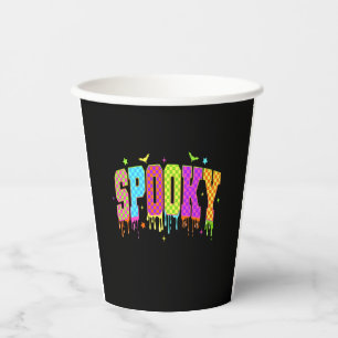 Spooky Checkered Halloween Paper Cups