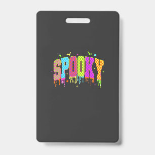 Spooky Chequered Halloween Badge