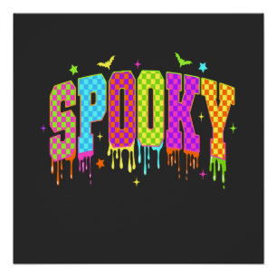 Spooky Chequered Halloween Poster