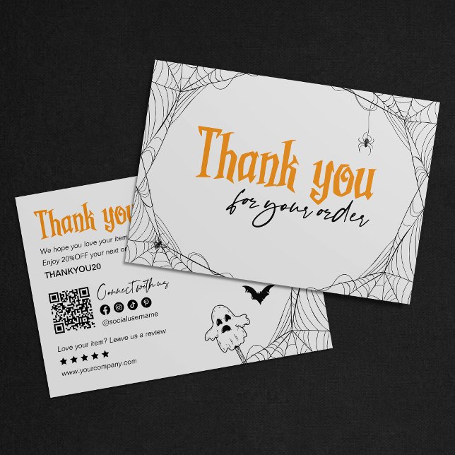 Spooky & Chic Spiderweb Halloween Thank You Card (Creator Uploaded)