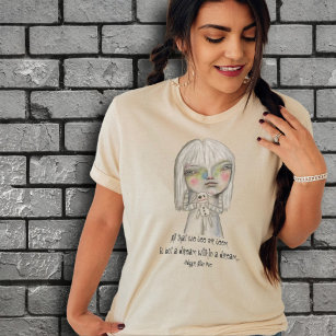 Spooky Child Girly Goth Whimsical Pastel Folk Art  T-Shirt