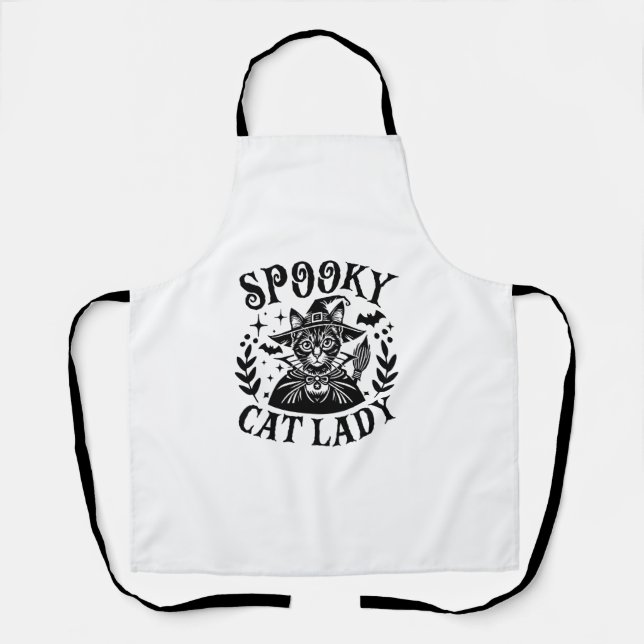 Spooky Childless Cat Lady Halloween Costume   Apron (Front)