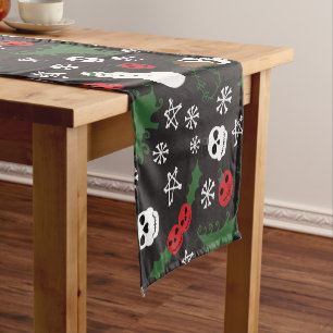 Spooky Christmas Creepy Goth Themed Holiday Short Table Runner